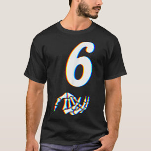 Nummer 6 Matchande 67 Meme Skelett Hand Halloween T Shirt