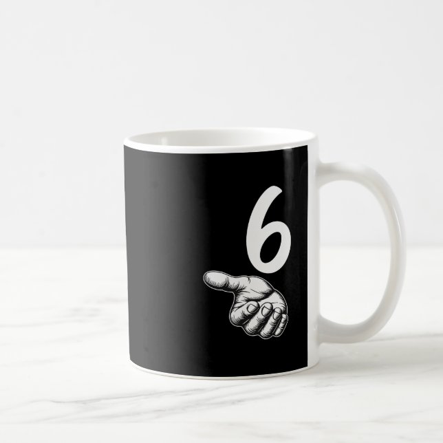 Nummer 6 Matchande Duo 67 Meme Gen Alpha Slang Hal Kaffemugg (Höger)