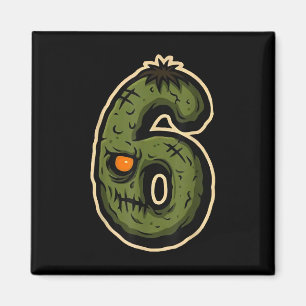 Nummer 6 Monster 67 Meme Matchande Par Halloween Magnet