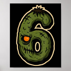 Nummer 6 Monster 67 Meme Matchande Par Halloween Poster