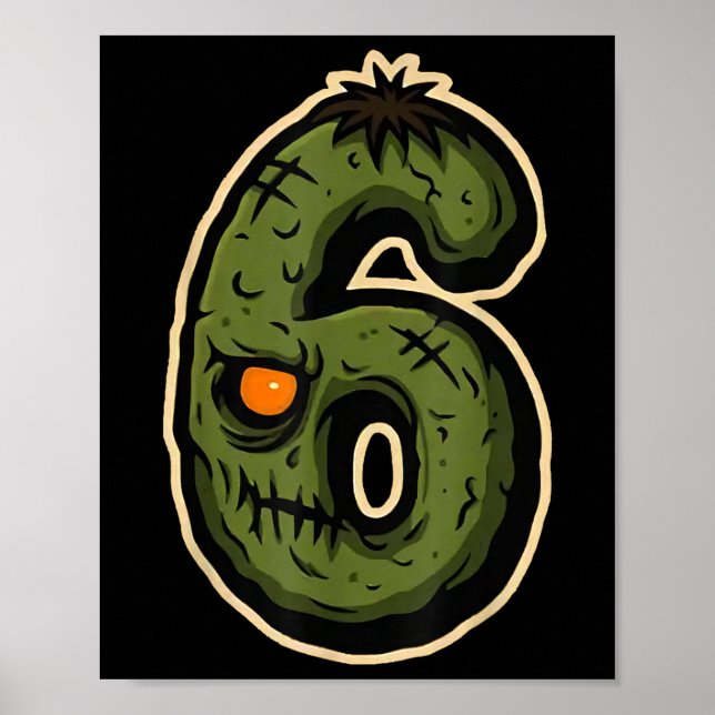 Nummer 6 Monster 67 Meme Matchande Par Halloween Poster (Framsidan)