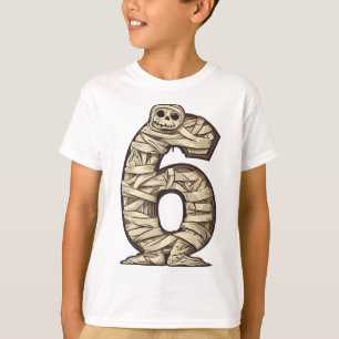 Nummer 6 Mummy Halloween-tema 6 år gamla barn T Shirt