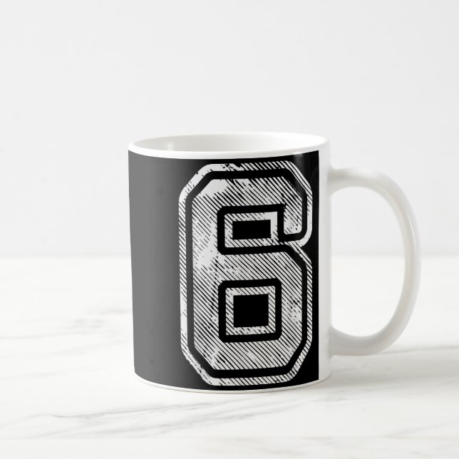 Nummer 6 Roligt Matchande 67 Meme Halloween 6:e Fö Kaffemugg (Höger)