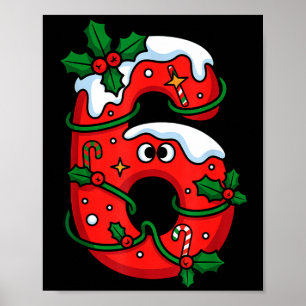 Nummer 6 Santa kostym Meme jul Matchande par Poster