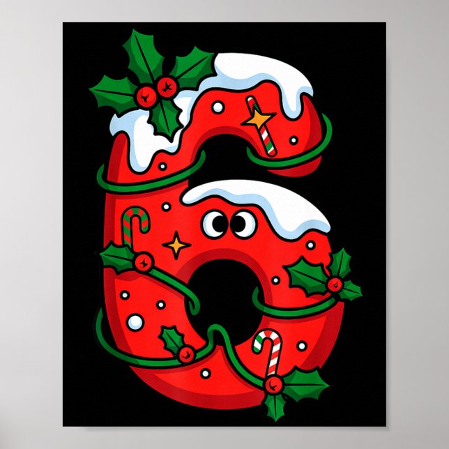 Nummer 6 Santa kostym Meme jul Matchande par Poster (Framsidan)