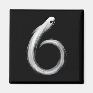 Nummer 6 Spöke Roligt Sex Sju 67 Halloween Meme Magnet