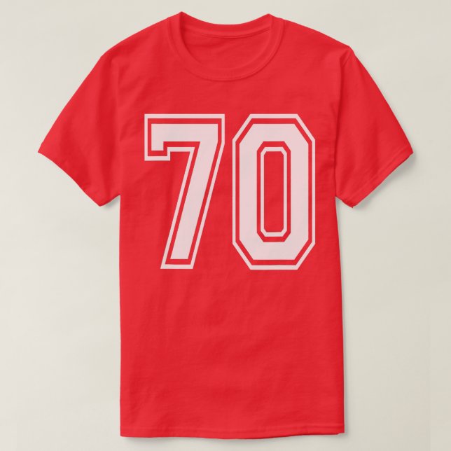 Nummer 70 på födelsedagen: Varsity Sports Team Jer T Shirt (Design framsida)