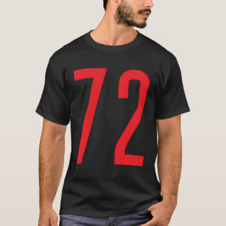 Nummer 72 Röd Sportfantast Jersey-nummer T Shirt