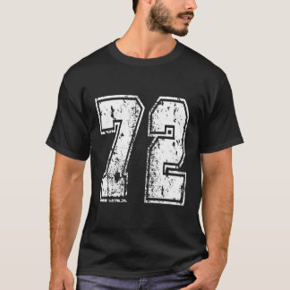 Nummer 72 Skriv ut på baksidan av nummer 72, numre T Shirt