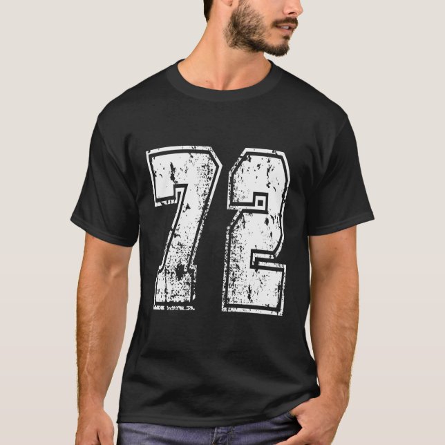 Nummer 72 Skriv ut på baksidan av nummer 72, numre T Shirt (Framsida)