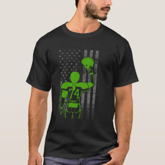 Nummer 74 Gröntars kvinnlig fotbollsspelare Flagga T Shirt