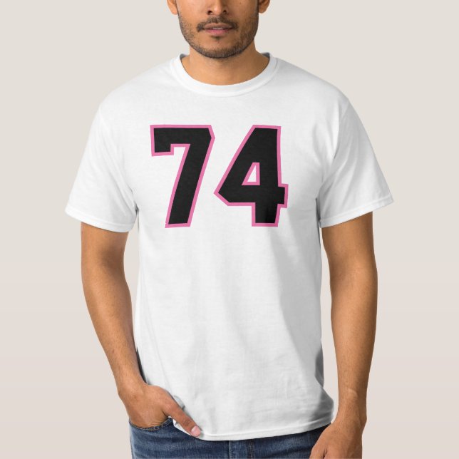 Nummer #74 Sports Jersey Rosa Black Lucky No. T Shirt (Framsida)
