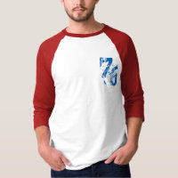 nummer-76 t-shirt-design rött vitt blått USA