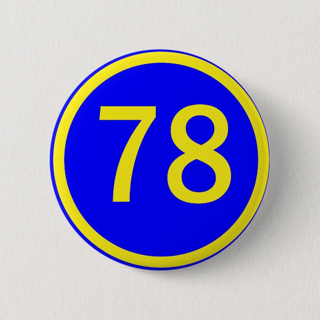 nummer 78, i en cirkel knapp (Framsida)