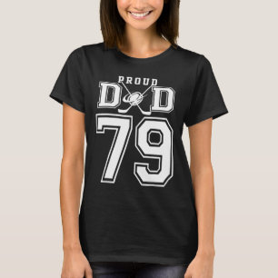 Nummer 79 Anpassad Stolt Hockey Pappa Personlig Fö T Shirt