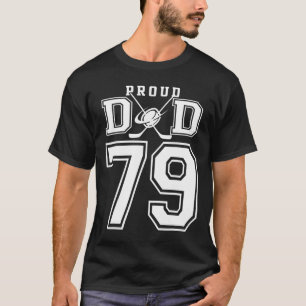 Nummer 79 Anpassad Stolt Hockeypappa Personlig För T Shirt