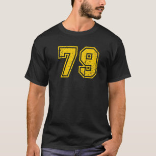 Nummer 79 Gult för Idrottsmannen Jersey Uniform Fl T Shirt