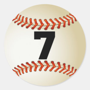 Nummer 7 Baseball Runt Klistermärke