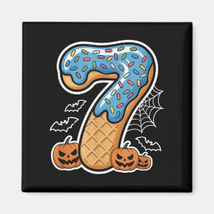 Nummer 7 Glass Seven Halloween Pumpamänniskor Kvin Magnet
