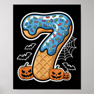 Nummer 7 Glass Seven Halloween Pumpamänniskor Kvin Poster