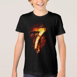 Nummer 7-grafik i brandbrand t shirt