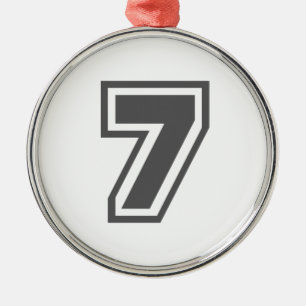 Nummer 7 julgransprydnad metall