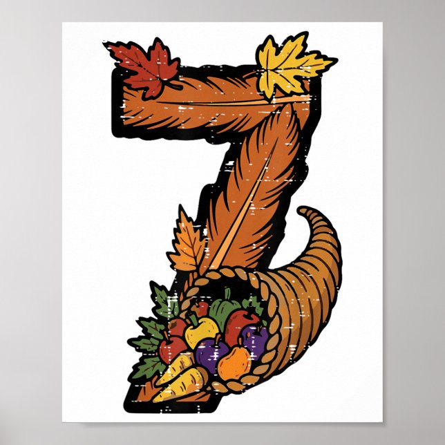 Nummer 7 Matchande 67 Meme 6 7 Thanksgiving Pojkar Poster (Framsidan)