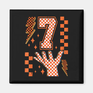 Nummer 7 Matchande 67 Meme Rutig Halloween-kostym Magnet