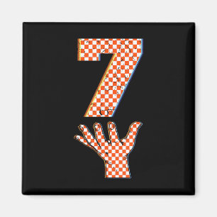 Nummer 7 Matchande 67 Meme Rutig Halloween-kostym Magnet