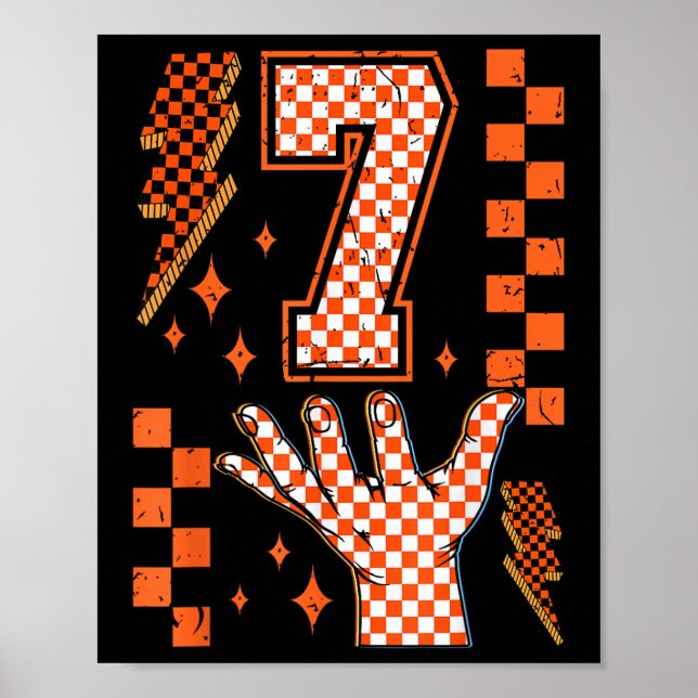Nummer 7 Matchande 67 Meme Rutig Halloween-kostym Poster (Framsidan)