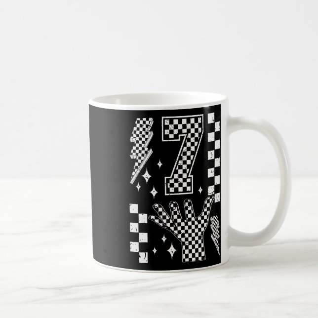 Nummer 7 Matchande 67 Meme Rutig Kostym Barn _ Kaffemugg (Höger)