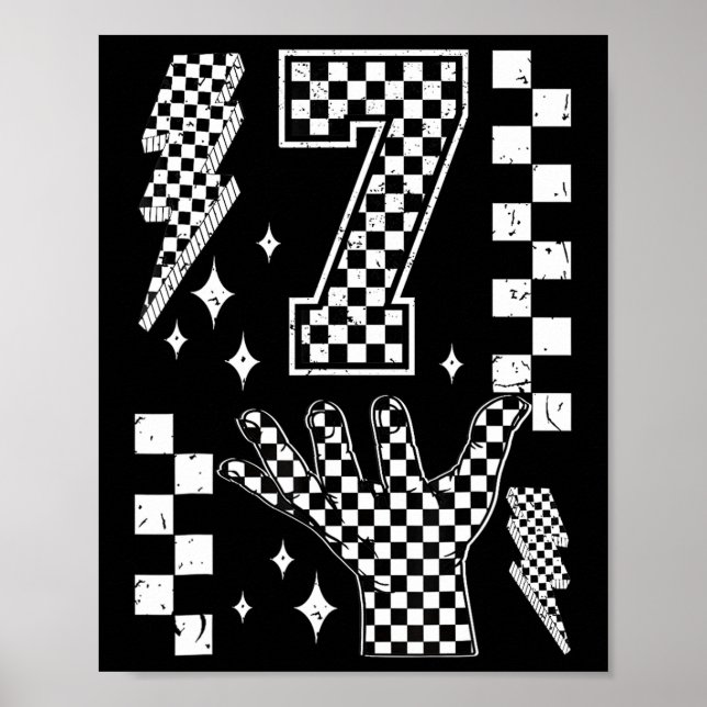 Nummer 7 Matchande 67 Meme Rutig Kostym Barn _ Poster (Framsidan)