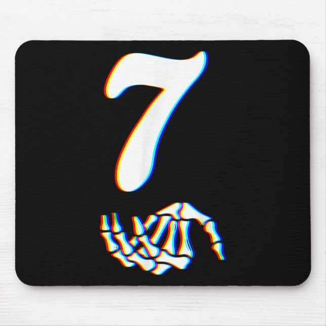 Nummer 7 Matchande 67 Meme Skelett Hand Halloween  Musmatta (Framsidan)