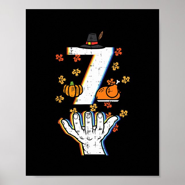Nummer 7 Matchande 67 Meme Thanksgiving 6 7 Män Kv Poster (Framsidan)
