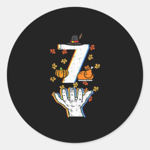 Nummer 7 Matchande 67 Meme Thanksgiving 6 7 Män Kv Runt Klistermärke