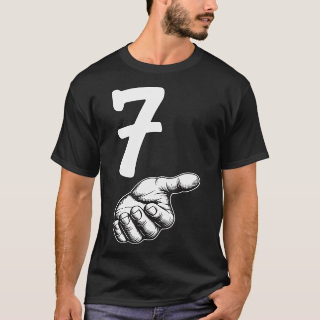 Nummer 7 Matchande Duo 67 Meme Gen Alpha Slang Hal T Shirt (Framsida)