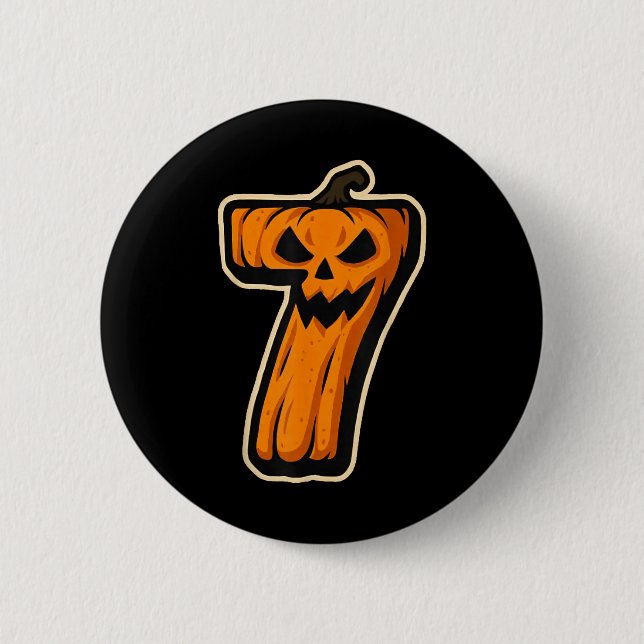 Nummer 7 Pumpa 67 Meme Matchande Par Halloween Knapp (Framsida)