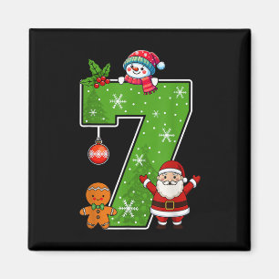 Nummer 7 Rolig 67 Meme Par Pyjamas Jul Ma Magnet