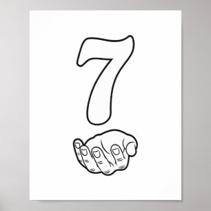 Nummer 7 Roligt 67 Sex Sju Meme Händer Par Matchan Poster