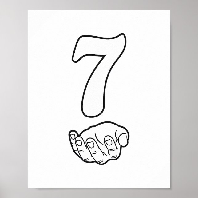 Nummer 7 Roligt 67 Sex Sju Meme Händer Par Matchan Poster (Framsidan)