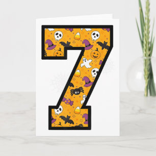 Nummer 7 Roligt Meme-uttryck 6 7 Sex Sju Halloween Kort