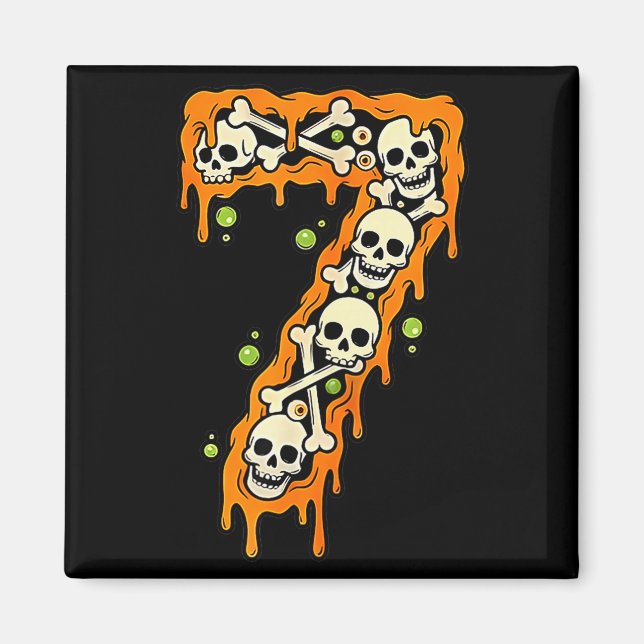 Nummer 7 Sex Sju 6 7 Meme Rolig Design Par H Magnet (Framsidan)