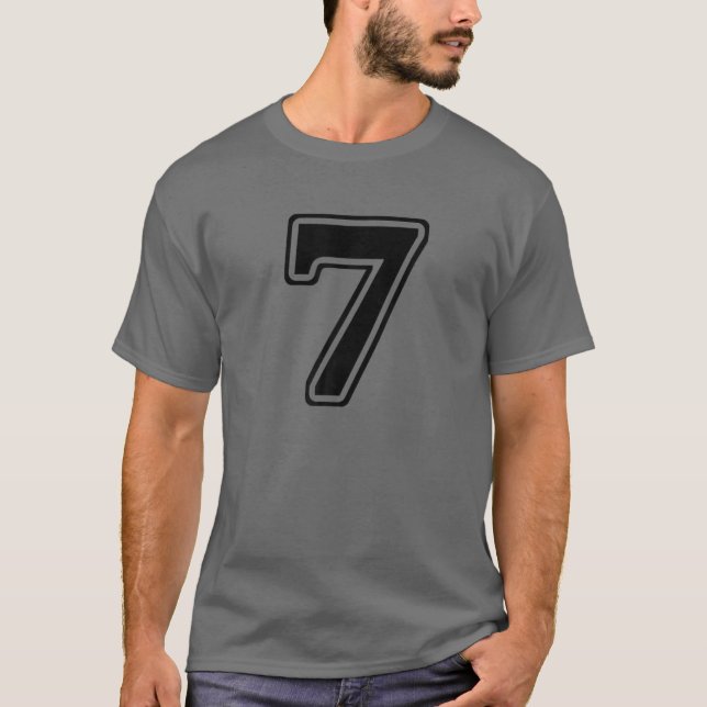 Nummer 7 Sju framsida T Shirt (Framsida)