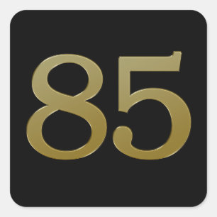 Nummer 85 Guld kvadratstreck Fyrkantigt Klistermärke