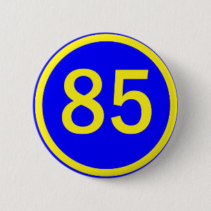 nummer 85, i en cirkel knapp