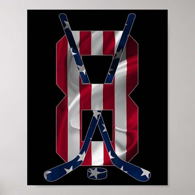 Nummer 8 År Ishockey 8-årsdag  Poster (Framsidan)