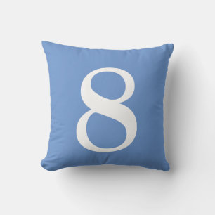 Nummer 8 Blue Grått Kudde