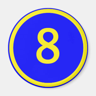 nummer 8 i en cirkel magnet