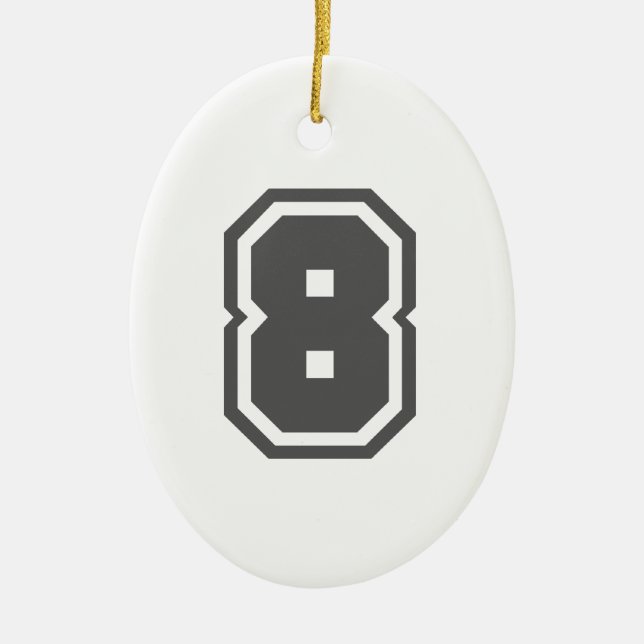 Nummer 8 julgransprydnad keramik (Framsidan)