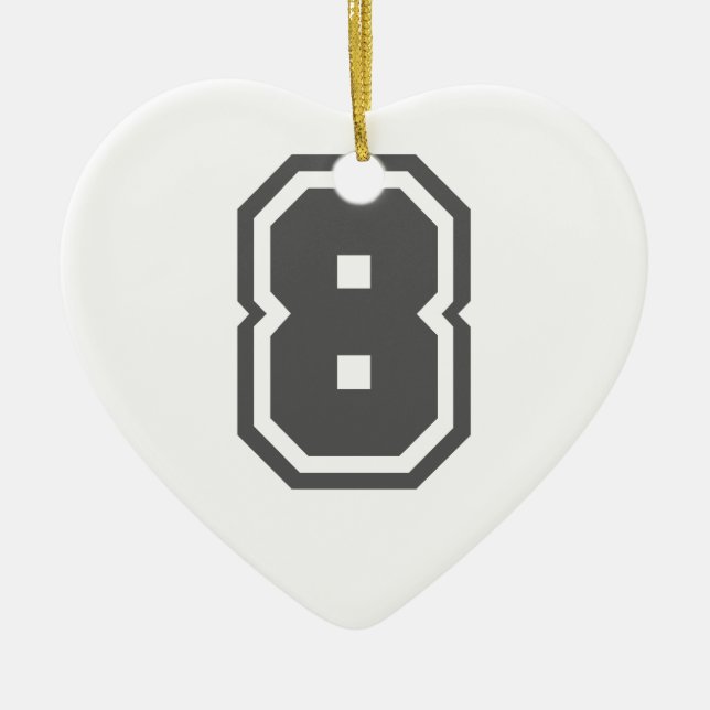 Nummer 8 julgransprydnad keramik (Framsidan)